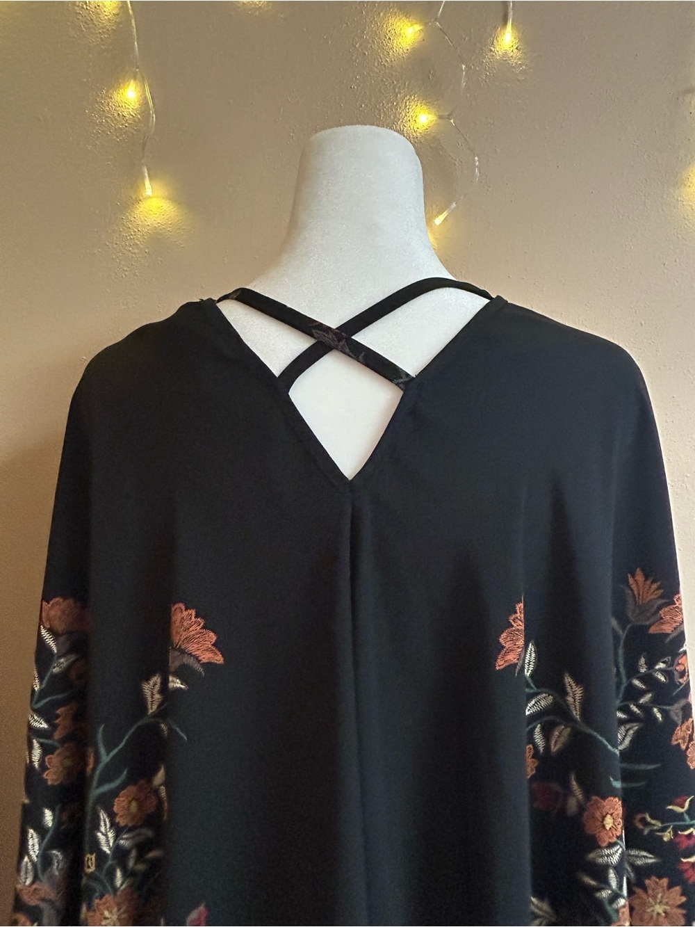 ODDY Black Floral Kimono Plus Size One  Size - Picture 11 of 11